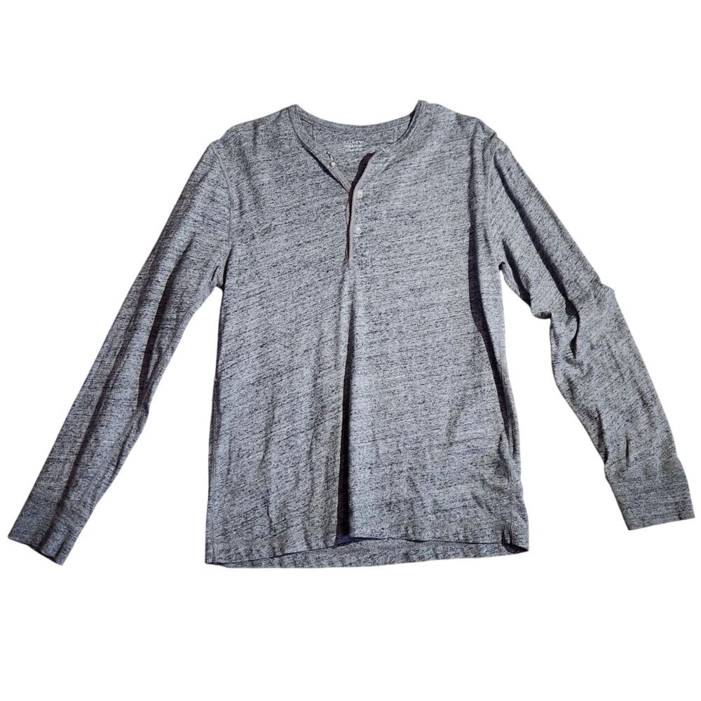 J.Crew Gray Long Sleeve Henley Shirt Cotton Blend Casual Tee Mens Size M